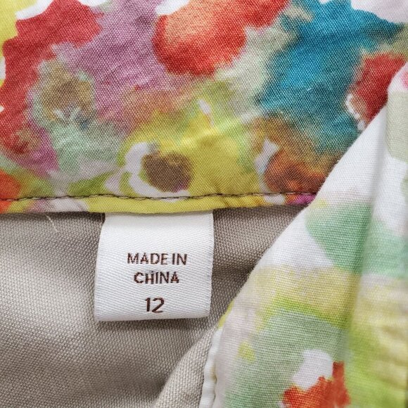 Coldwater Creek Women's Tan Natural Fit Stretch Khaki Capri Pants Size 12 - Picture 4 of 5